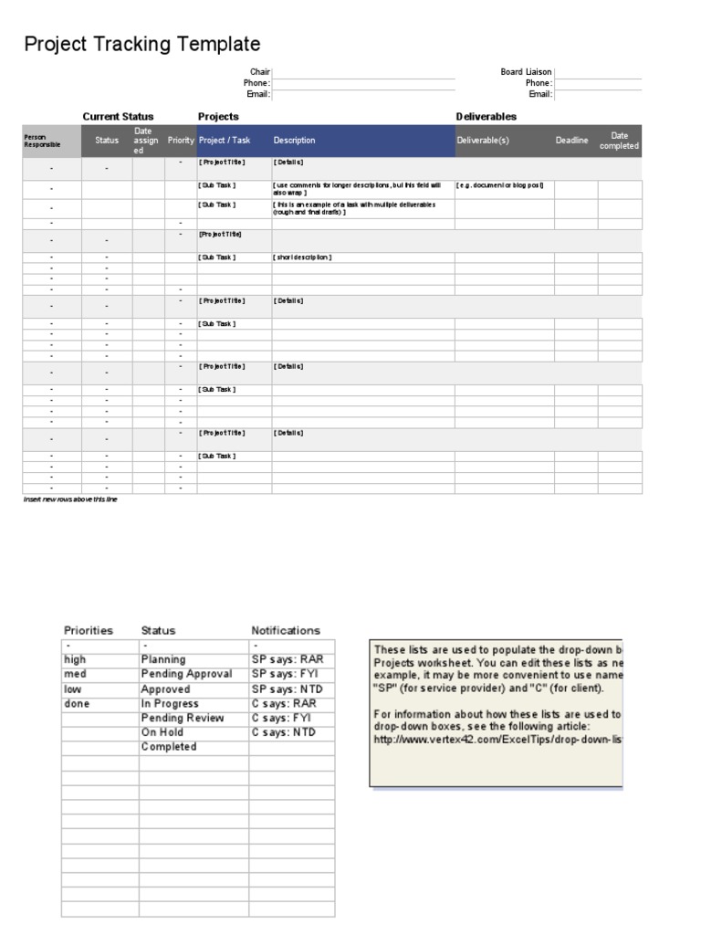 Template Project Tracking | PDF | Copyright | Software