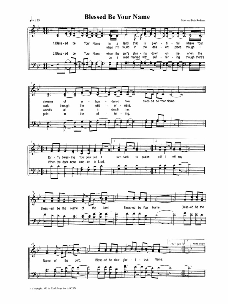 Blessed Be Your Name | PDF