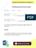 Contrato préstamo entre particulares