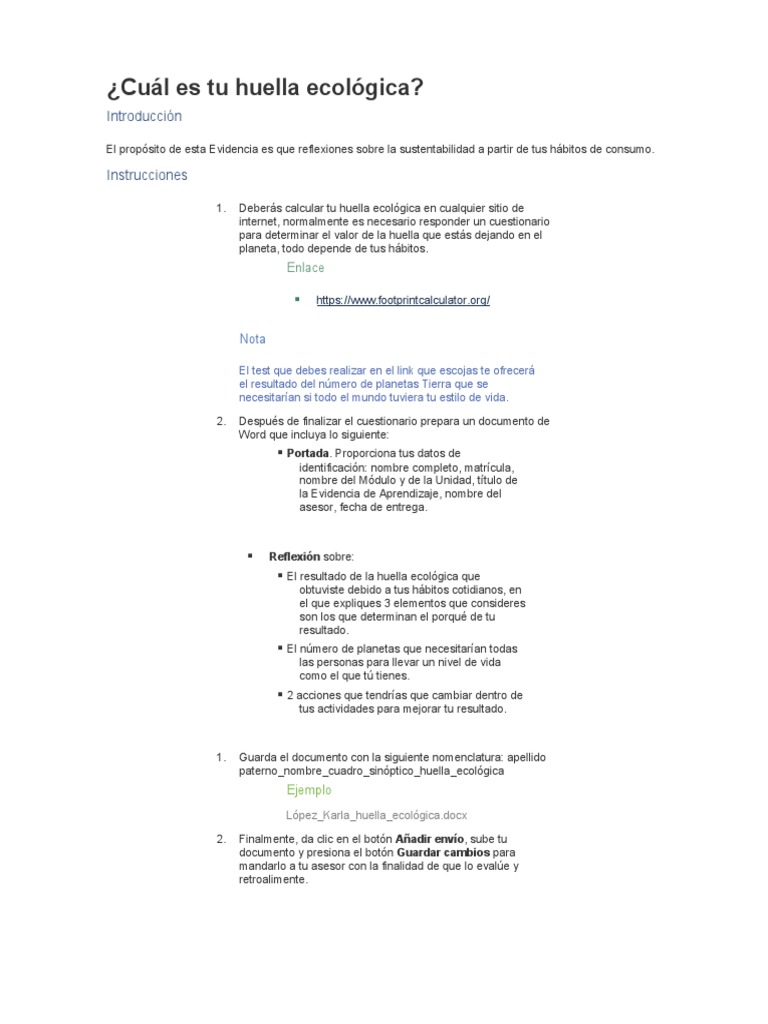 Calcula tu huella ecológica personal | PDF | Crecimiento personal y ...