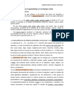 Algunas Irregularidades en Morfología Verbal