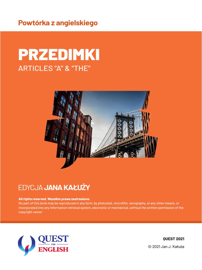 Przedimki A An The ćwiczenia Przedimki A I The | PDF