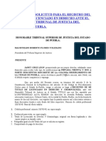 Modelo de Solicitud para El Registro Del Titulo de Licenciado en Derecho Ante El Honorable Tribunal de Justicia Del Estado de Puebla