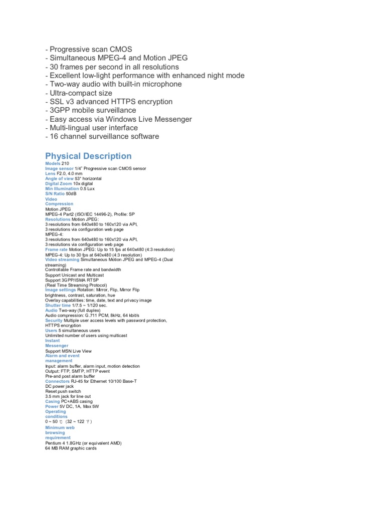 Progressive Scan CMOS Overview | PDF | Streaming Media | Video