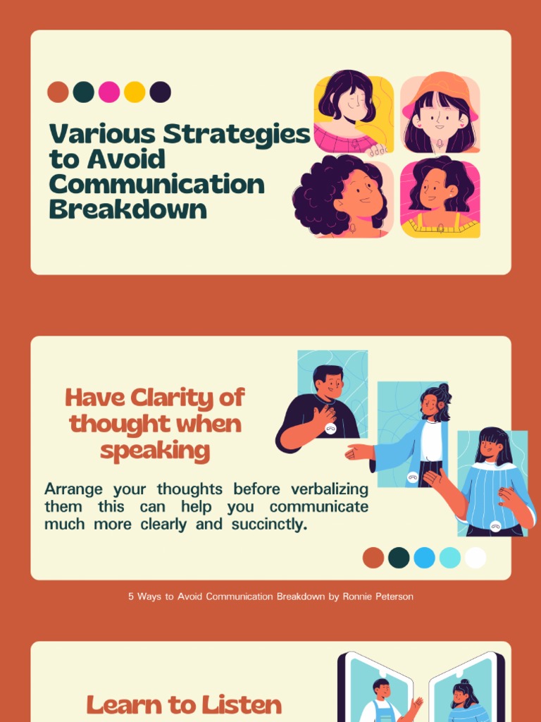 Various Strategies To Avoid Communication Breakdown | PDF | Career & Growth