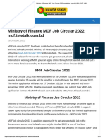 Ministry of Finance MOF Job Circular 2022 Mof - Teletalk.com - BD - BD GOVT JOB
