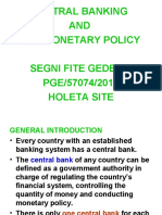 Central Banking and Monetary Policy Roles