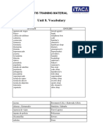 Unit 8 Vocabulario