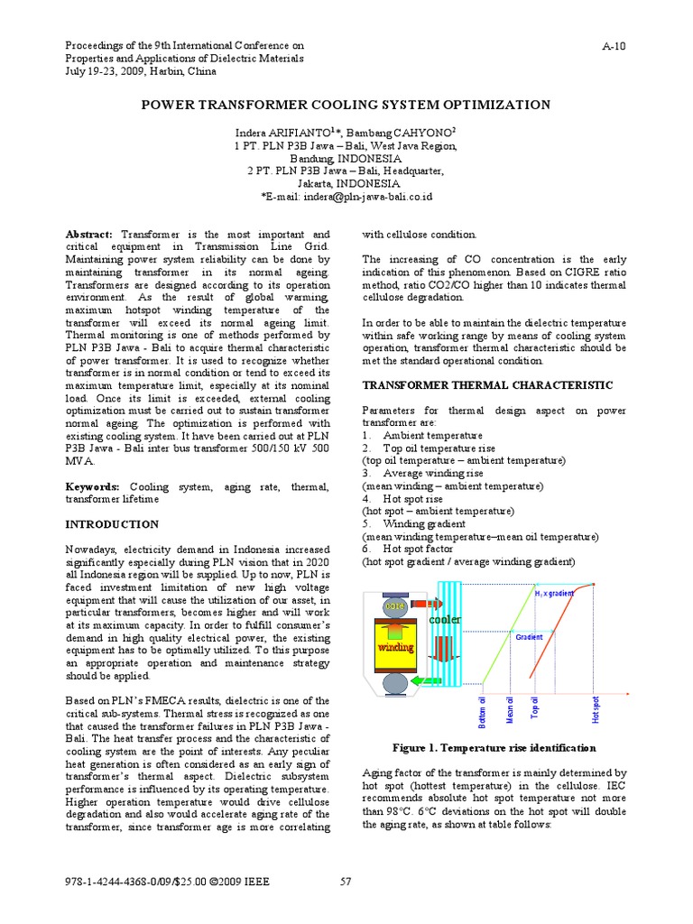 Power Transformer Cooling System Optimization PDF Transformer