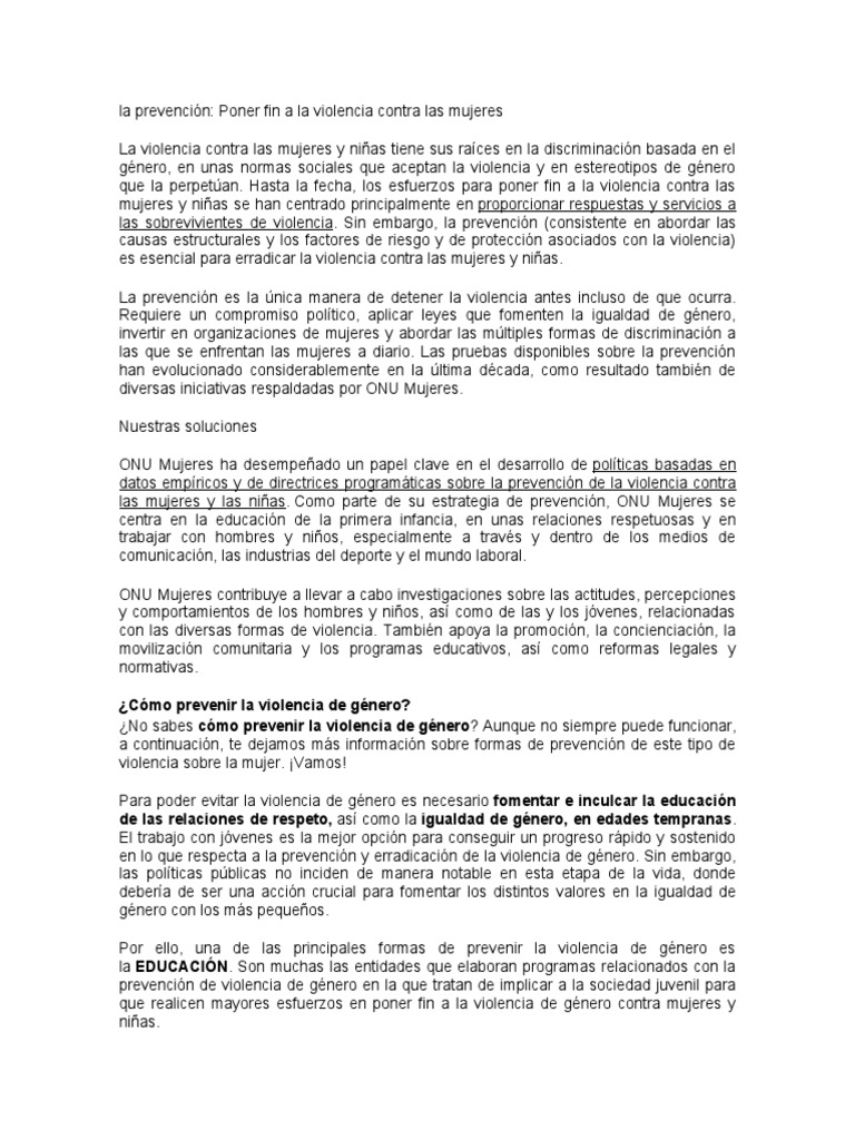 Prevención de La Violencia | PDF | La violencia contra las mujeres ...