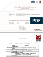 Certificado de Producto Conectores y Terminales