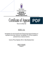 Certificate of Appearance