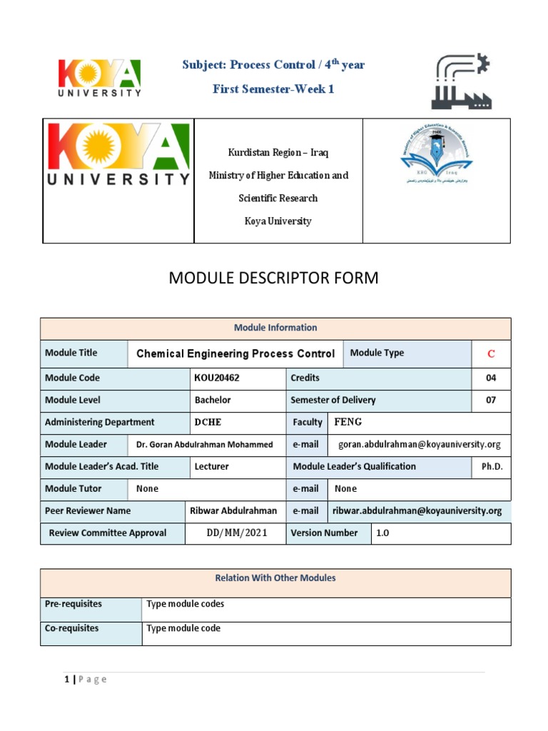 Week 1 Introduction To Control Systems PDF Control Theory 