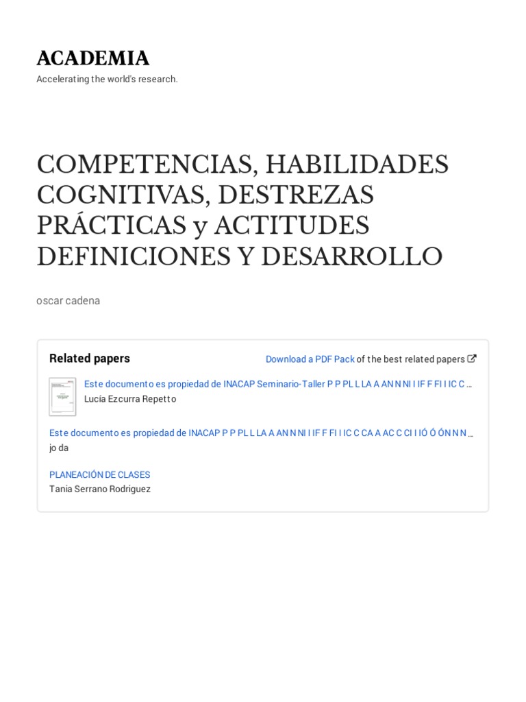 Competencias y Habilidades Cognitivas | PDF | Pensamiento | Aprendizaje