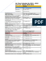 PGP Academic Calendar For 2011-12