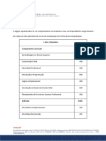 Carga horária do curso de Ciência da Computação