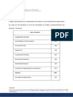 Carga horária cursos Tecnologia Análise Sistemas