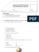 18 de Octubre - Evaluación Sumativa 3 Cuerpos Geométricos y Ángulos