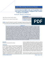 Parasitological Assessment of Selected Edible Fruits and Vegetables Sold at Some Markets in Lokoja North Central Region of Nigeria 164