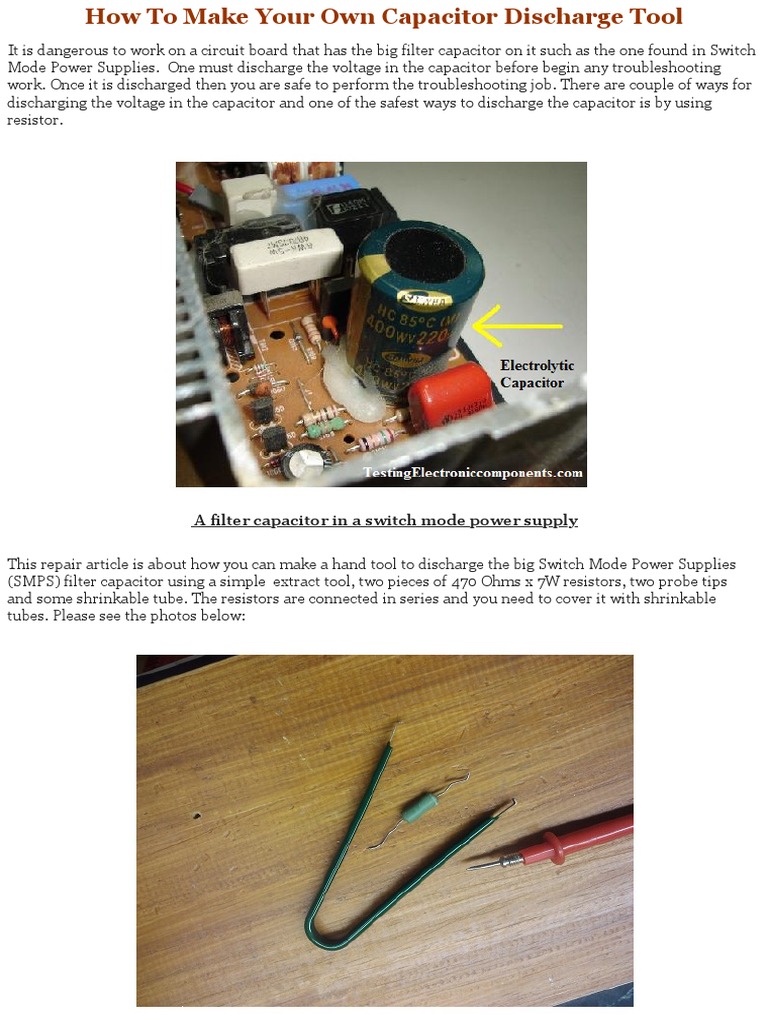 How To Make Your Own Capacitor Discharge Tool Testing Electronic