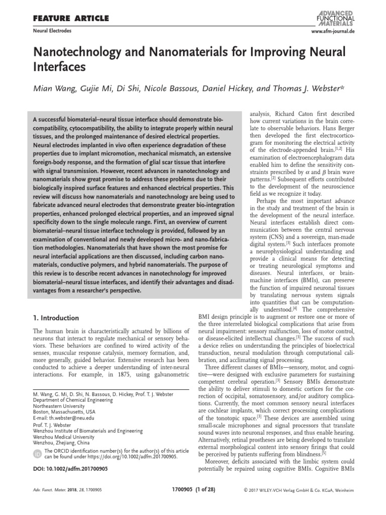 Adfm 201700905 | PDF | Electroencephalography | Semiconductor Device ...