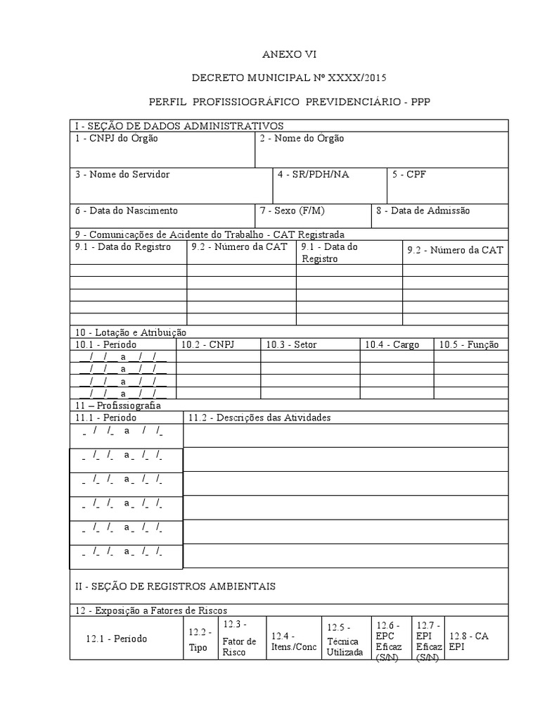 Modelo de PPP Preenchido 2023 | PDF