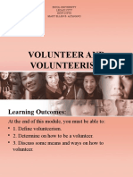 Volunteer and Volunteerism