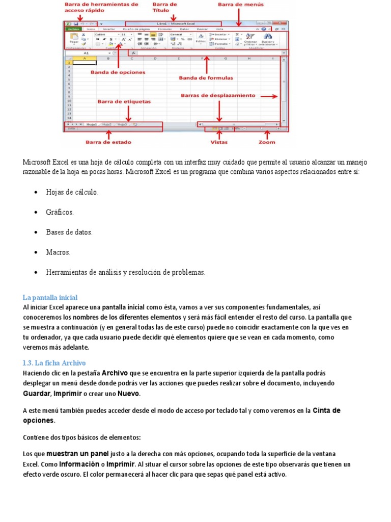 Guía Básica de Microsoft Excel | PDF | Microsoft Excel | Archivo de ...