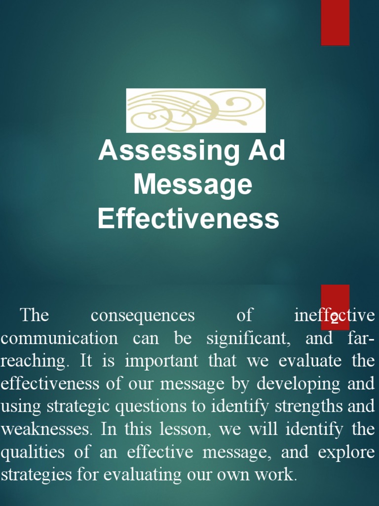 Evaluating Message Effectiveness Strategies | PDF | Evaluation ...