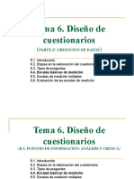 Tema 6. Diseño de Cuestionarios: Parte 2 . Obtención de Datos