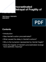 Hamlet's Delayed Revenge and the Fragility of Humanism