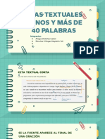 Citas textuales más y menos de 40 palabras