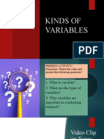 KINDS OF VARIABLES