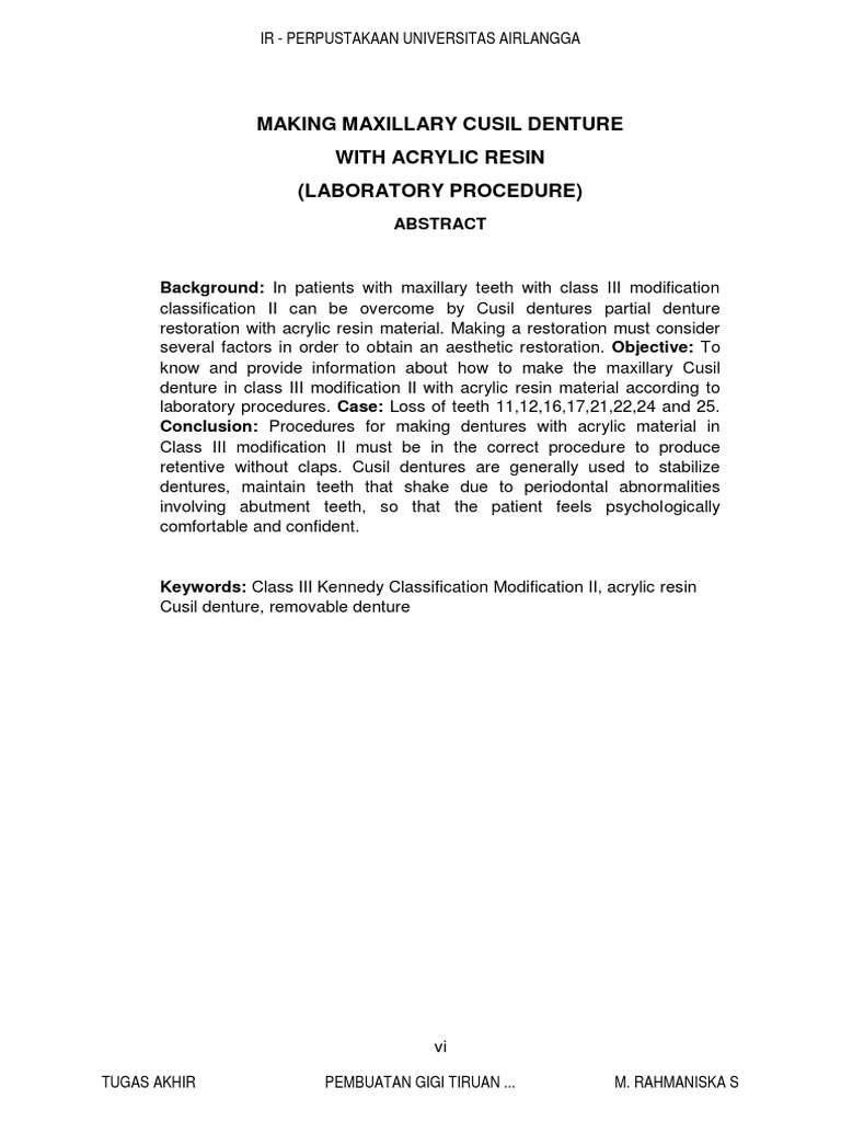 Daftar Isi PDF Dentures Dentistry Branches