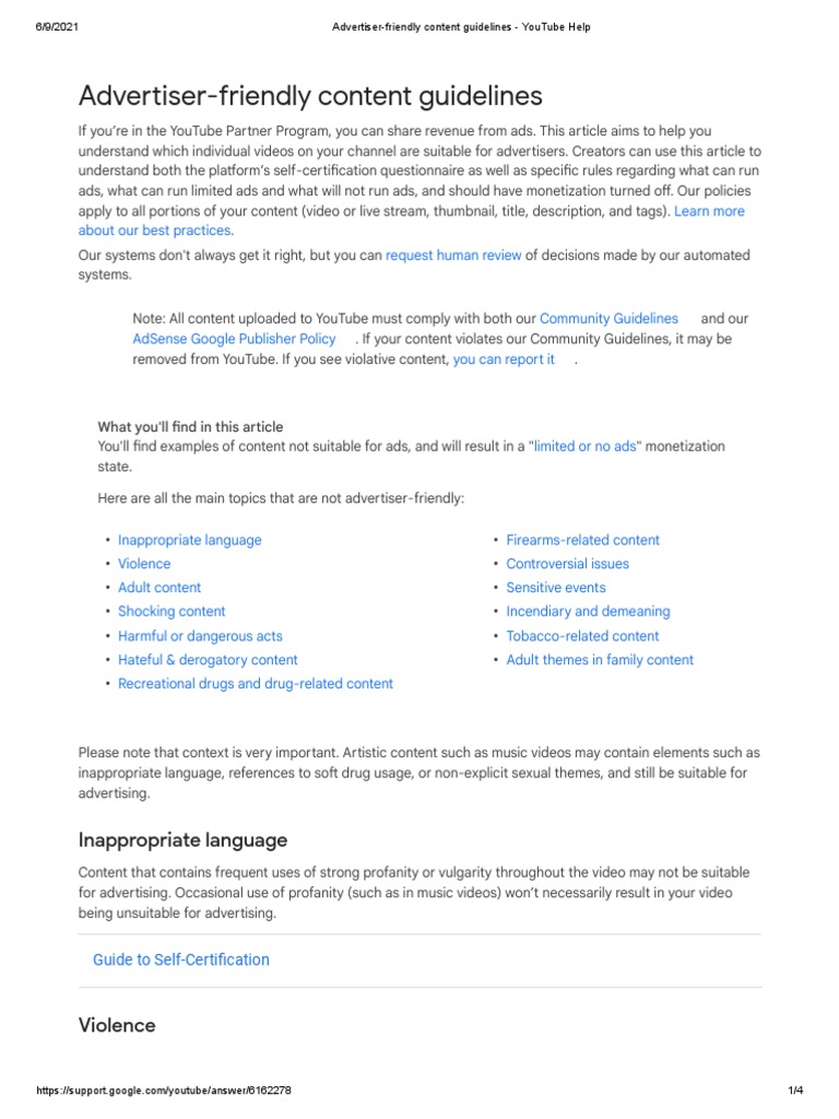 YouTube Advertiser-Friendly Guidelines 2025 | PDF | You Tube