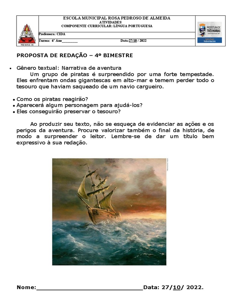 Proposta de Redação para 6º Ano | PDF