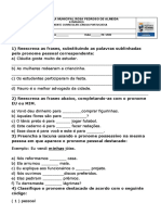 Atividades para o 7º Ano Envolvendo Pronomes