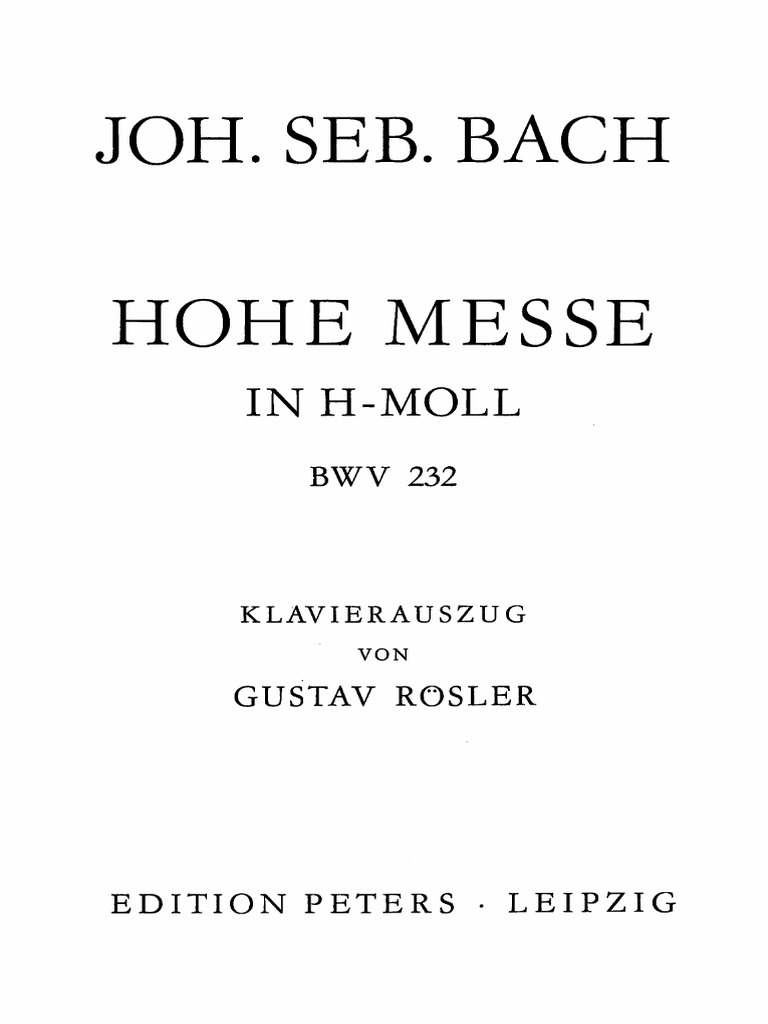 Bach Messa HMoll BWV 232 PDF