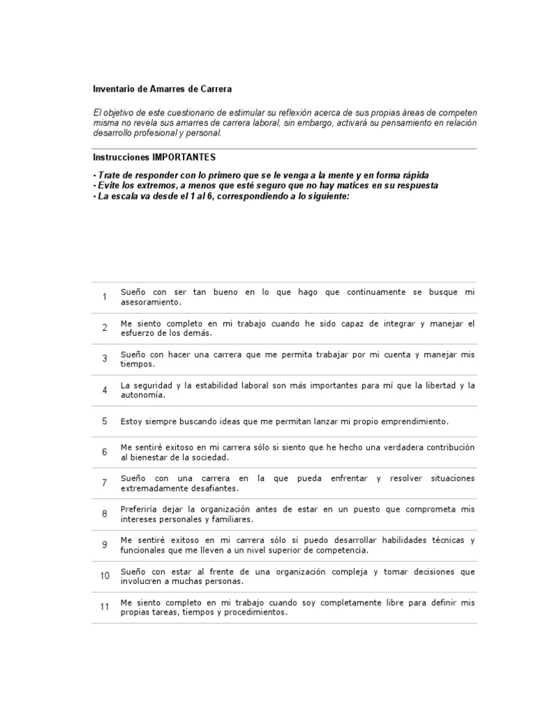 Anclas de Carrera (Schein) | PDF | Business