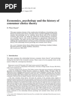 Economics, Psychology and The History of Consumer Choice Theory