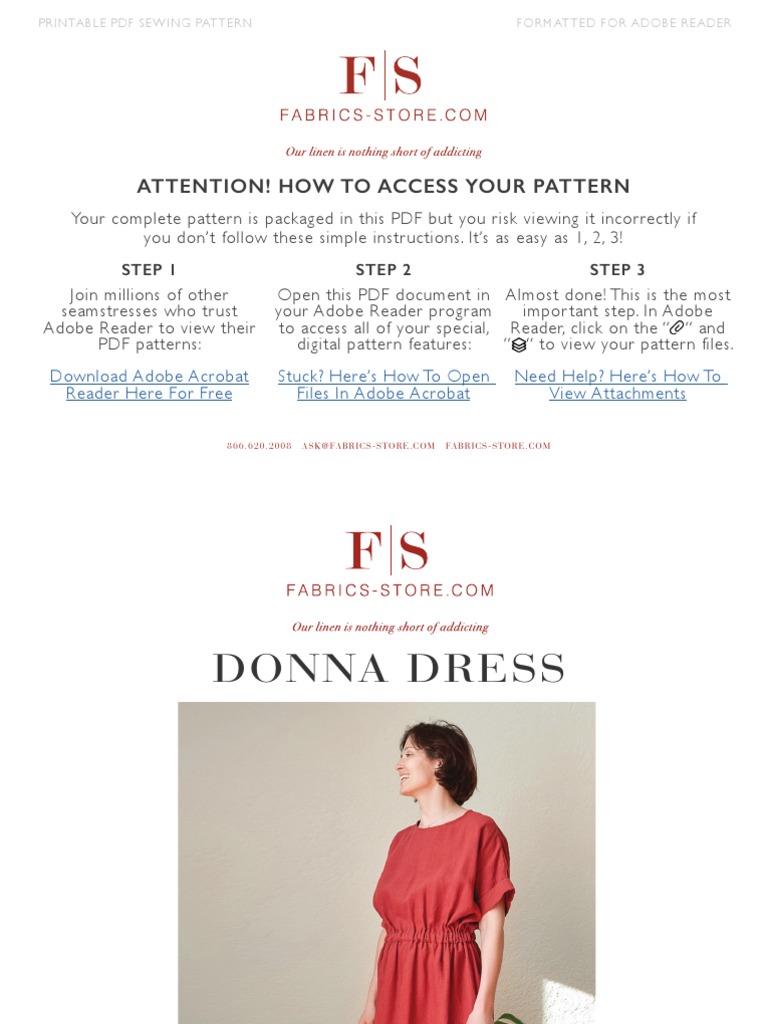 Fabrics Store Donna Pattern 08 Nov 2021 PDF Sewing Dress