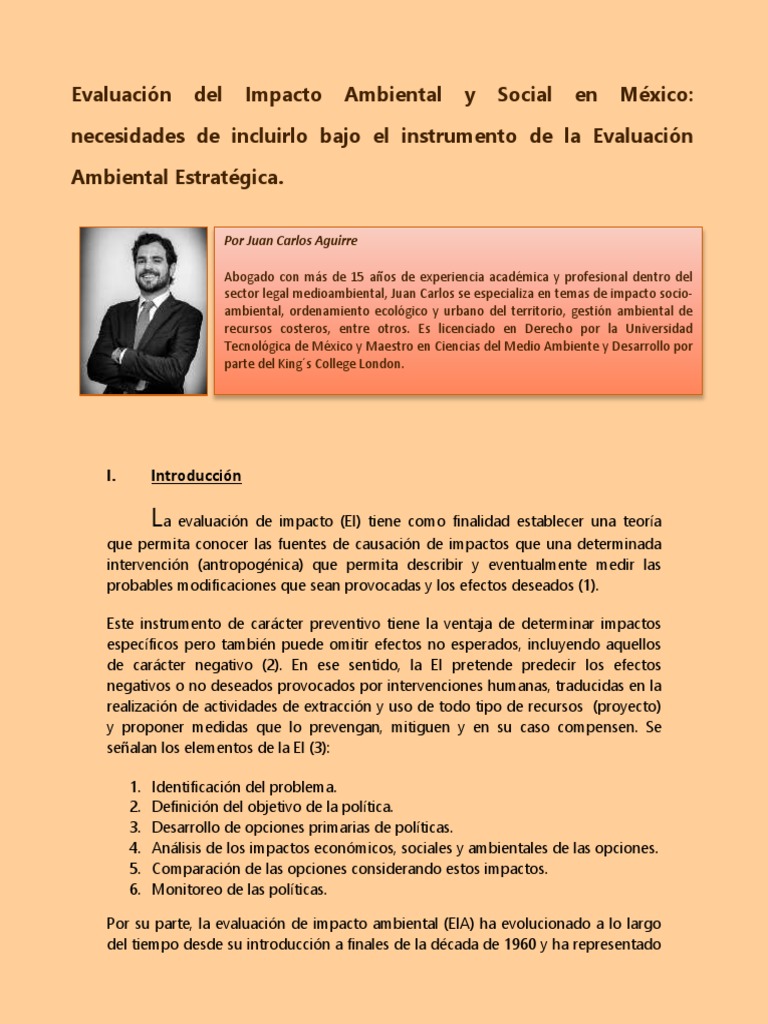 Evaluación de Impacto Ambiental y Social en México | PDF | Evaluación ...
