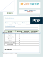 Examen Primer Trimestre Sexto Grado 2022-2023