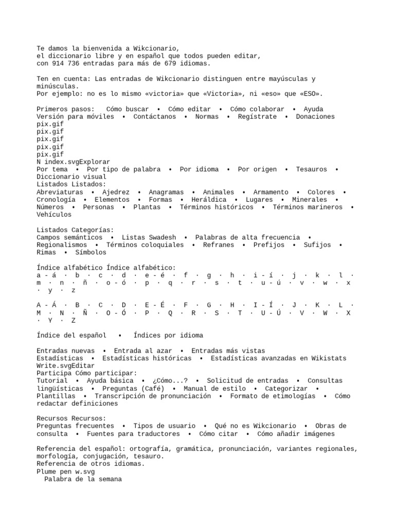 Bienvenido a Wikcionario en Español | PDF | Wikipedia | Lengua española