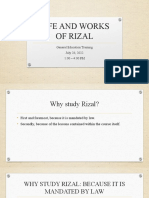 Gened Training in Life and Works of Rizal