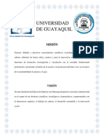 UNIVERSIDAD  DE GUAYAQUIL Mision y vision 