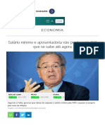 Salário mínimo e aposentadoria: entenda a proposta de mudar a política de reajuste