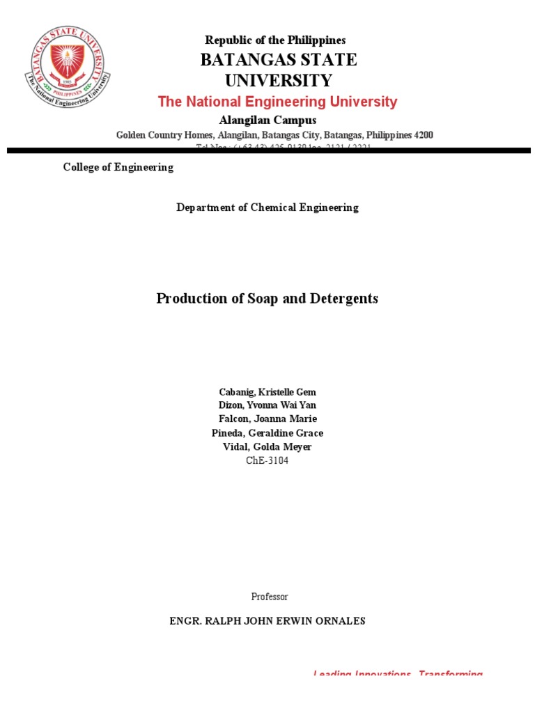 B Production of Soaps and Detergents PDF Detergent Soap