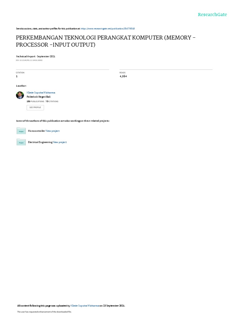 Perkembangan Teknologi Perangkat Komputer (Memory - Processor - Input ...