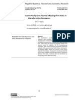 Panel Data Regression Analysis On Factors Affecting Firm Value in Manufacturing Companies